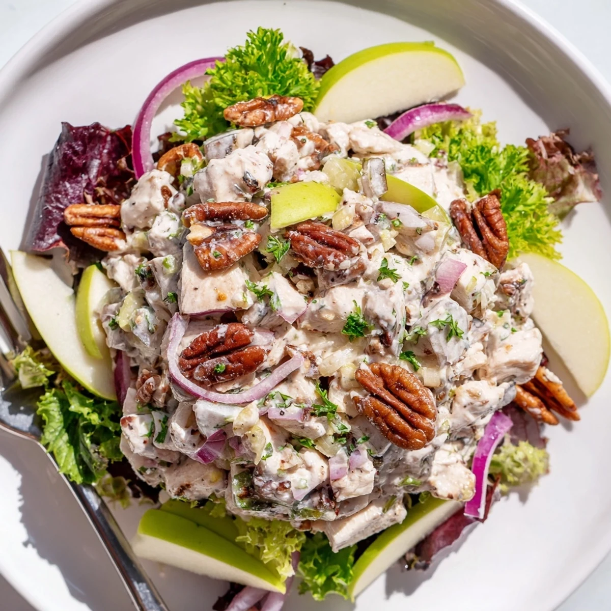 Sliced celery and red onion add crunch to this easy gluten-free lunch recipe served chilled.