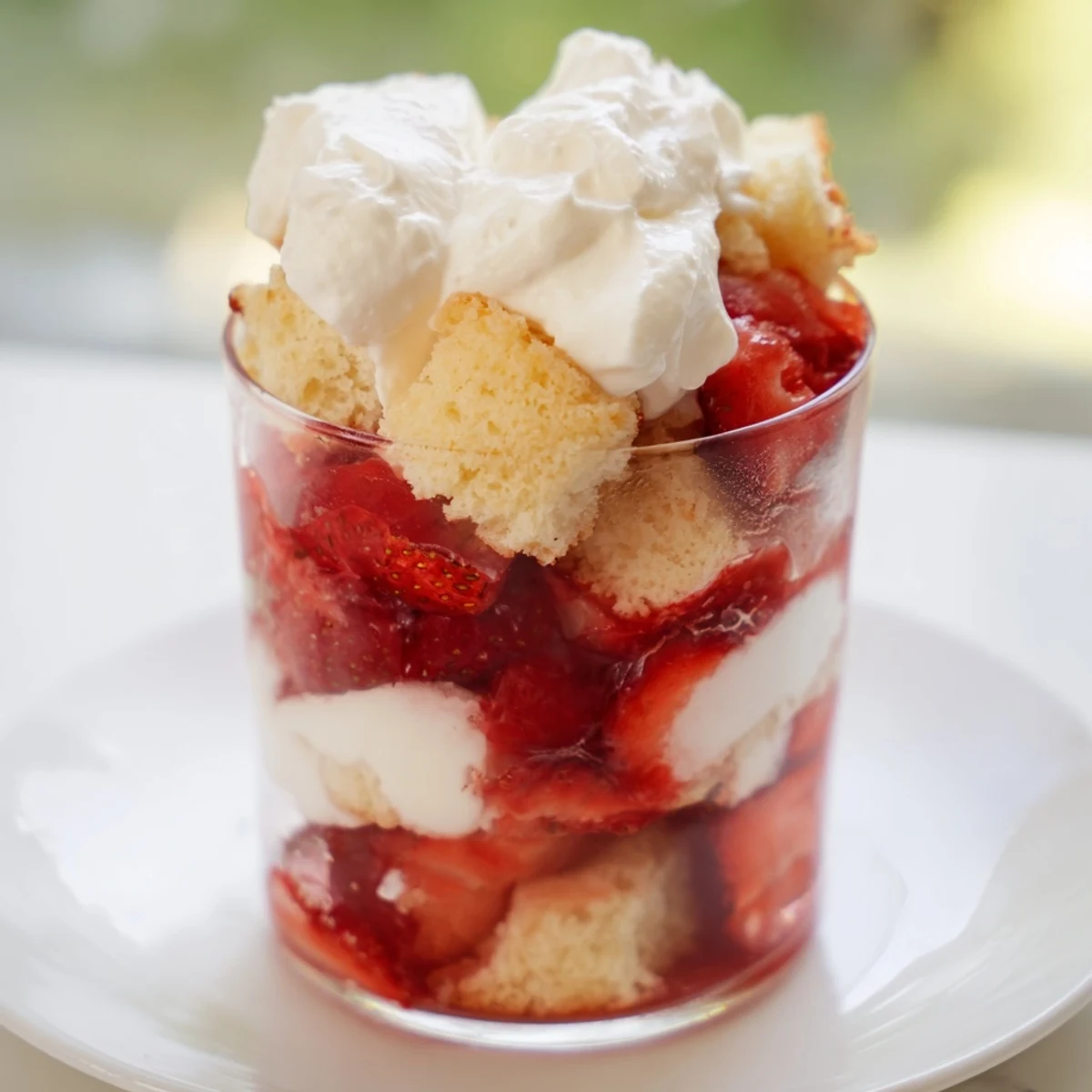 Golden shortcake layers, ruby strawberries, and billowy whipped cream make Valentine Strawberry Shortcake Cups a romantic dessert.
