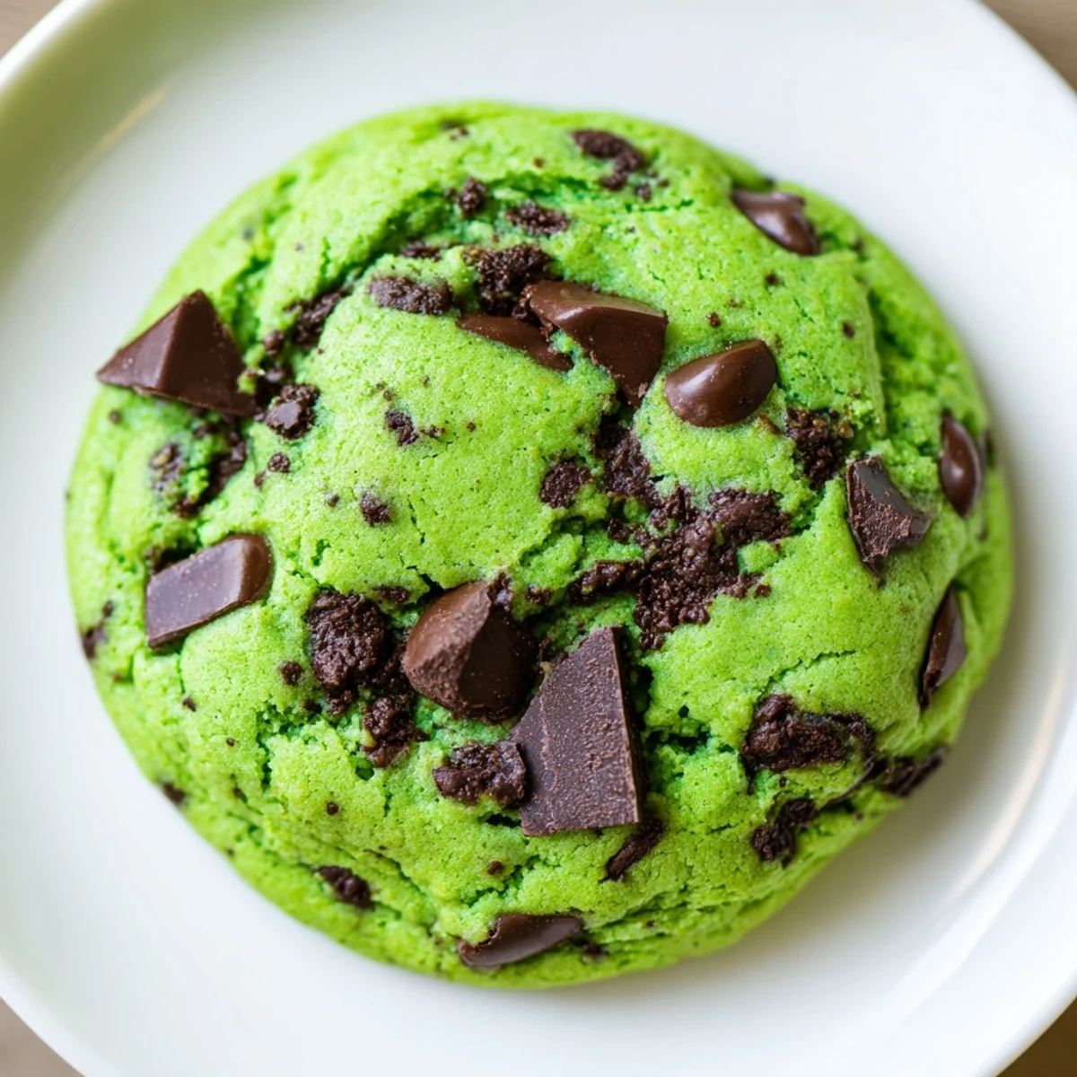 Freshly baked Mint Chip Cookies arranged on a parchment-lined tray, ready to serve with a glass of cold milk.
