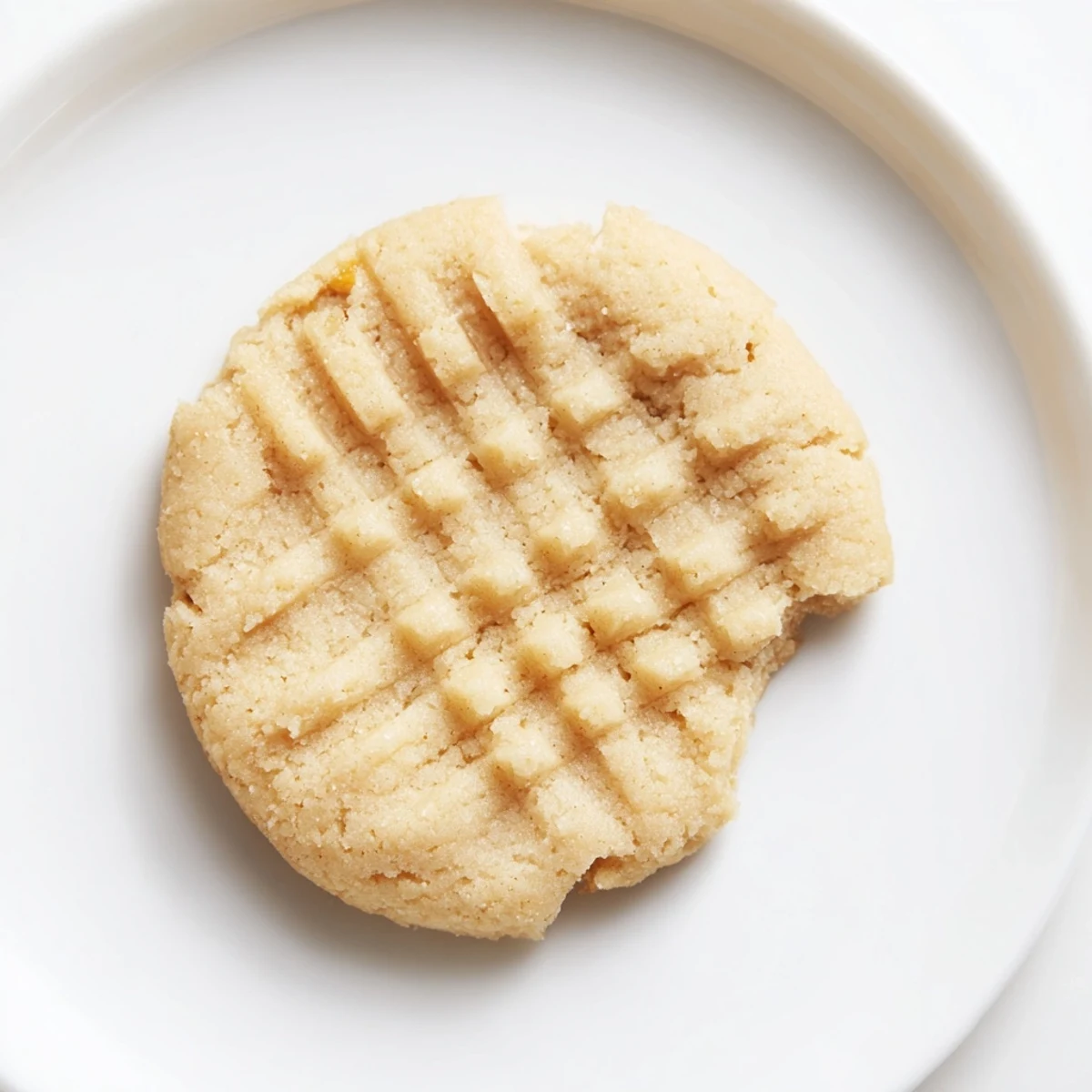 Stack of keto butter cookies with almond flour texture, beside a glass of milk for serving.
