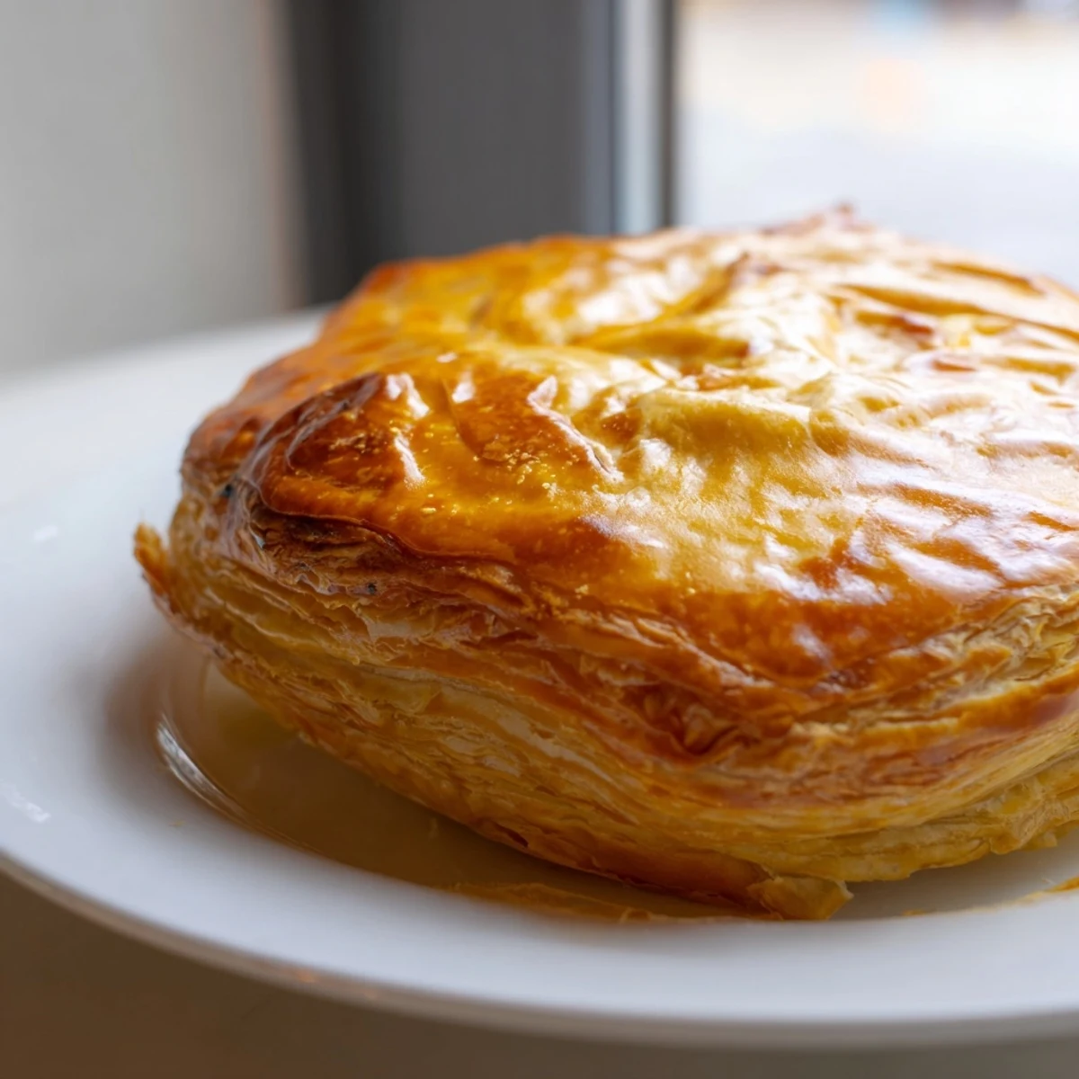 Golden Savory Beef Meat Pies sit on a rustic wooden table, their crusty tops vented and ready to serve.