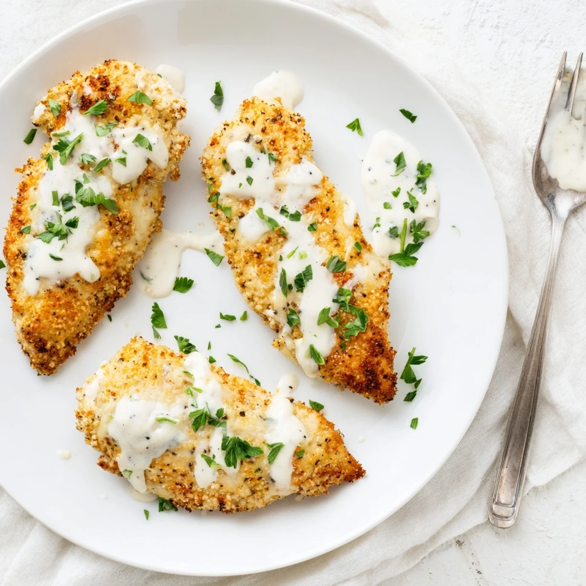 Golden brown Longhorn Steakhouse Parmesan Crusted Chicken breast fresh from the oven.