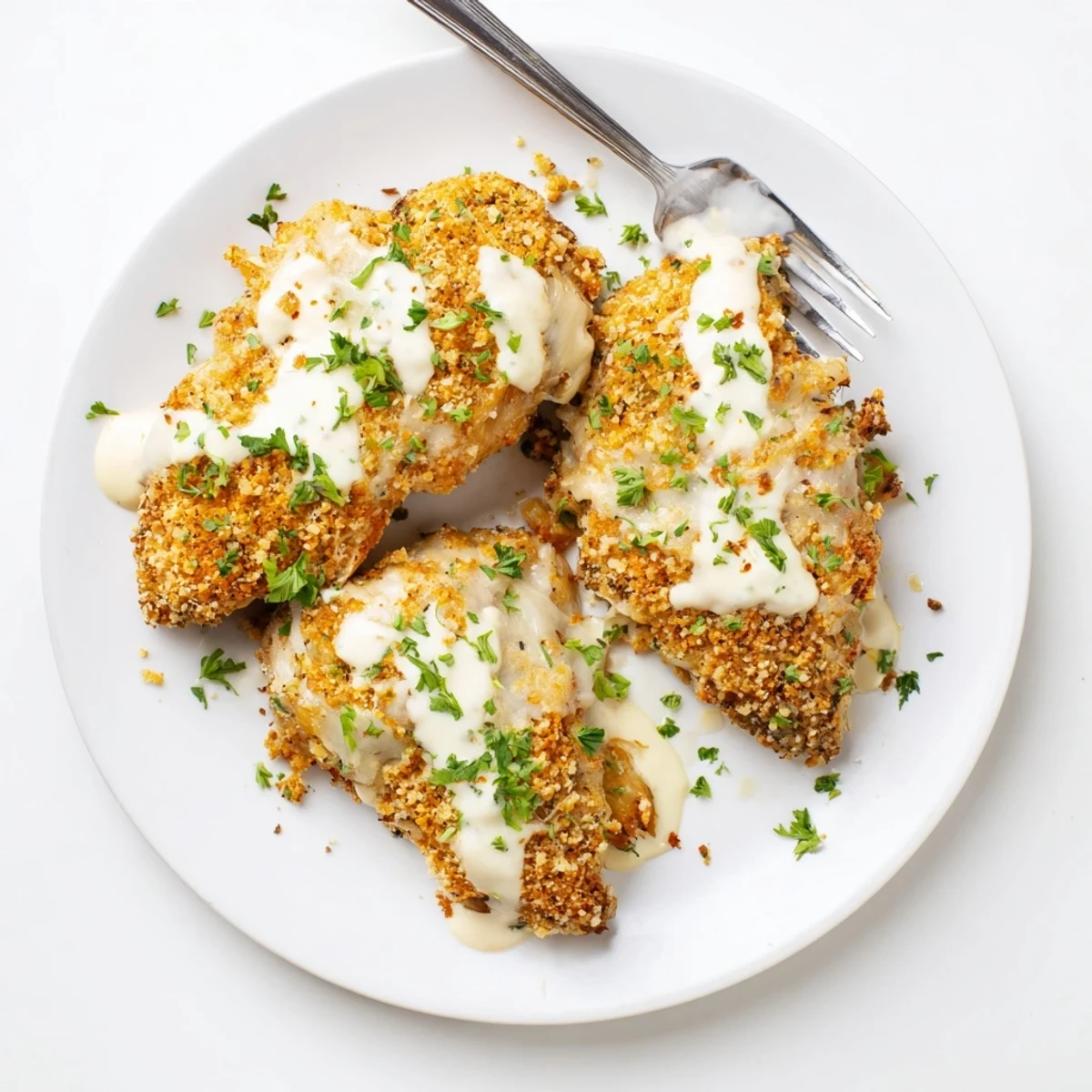 Sizzling golden crust on Longhorn Steakhouse Parmesan Crusted Chicken after baking.