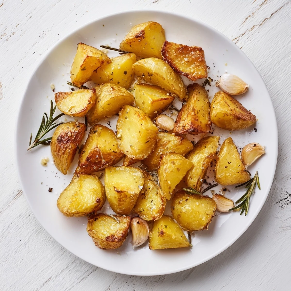 Perfect Crispy Roast Potatoes tossed with rosemary and garlic, roasted to golden brown perfection for a hearty meal.