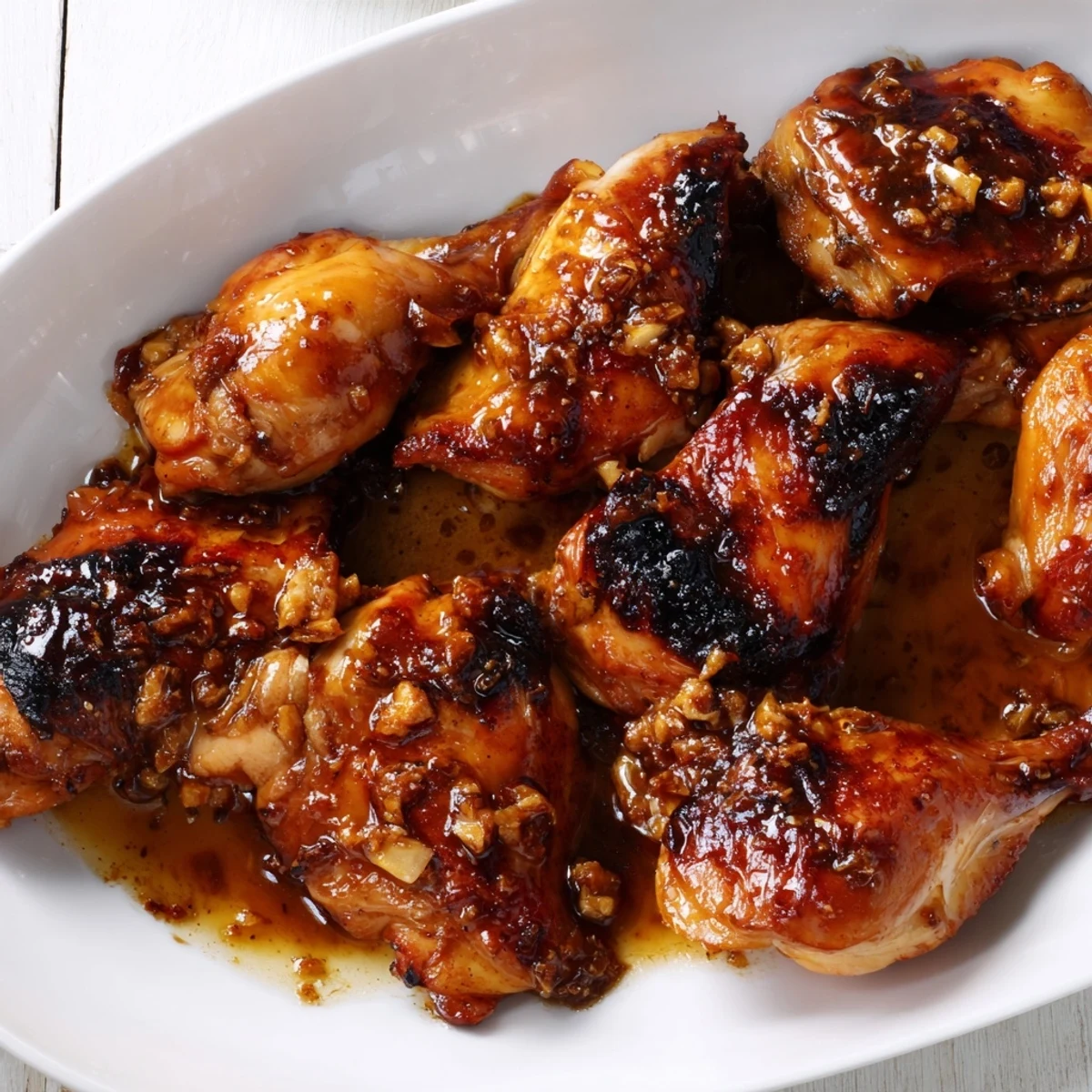 Golden roasted Ina Gartens Indonesian Ginger Chicken pieces with caramelized glazed skin
