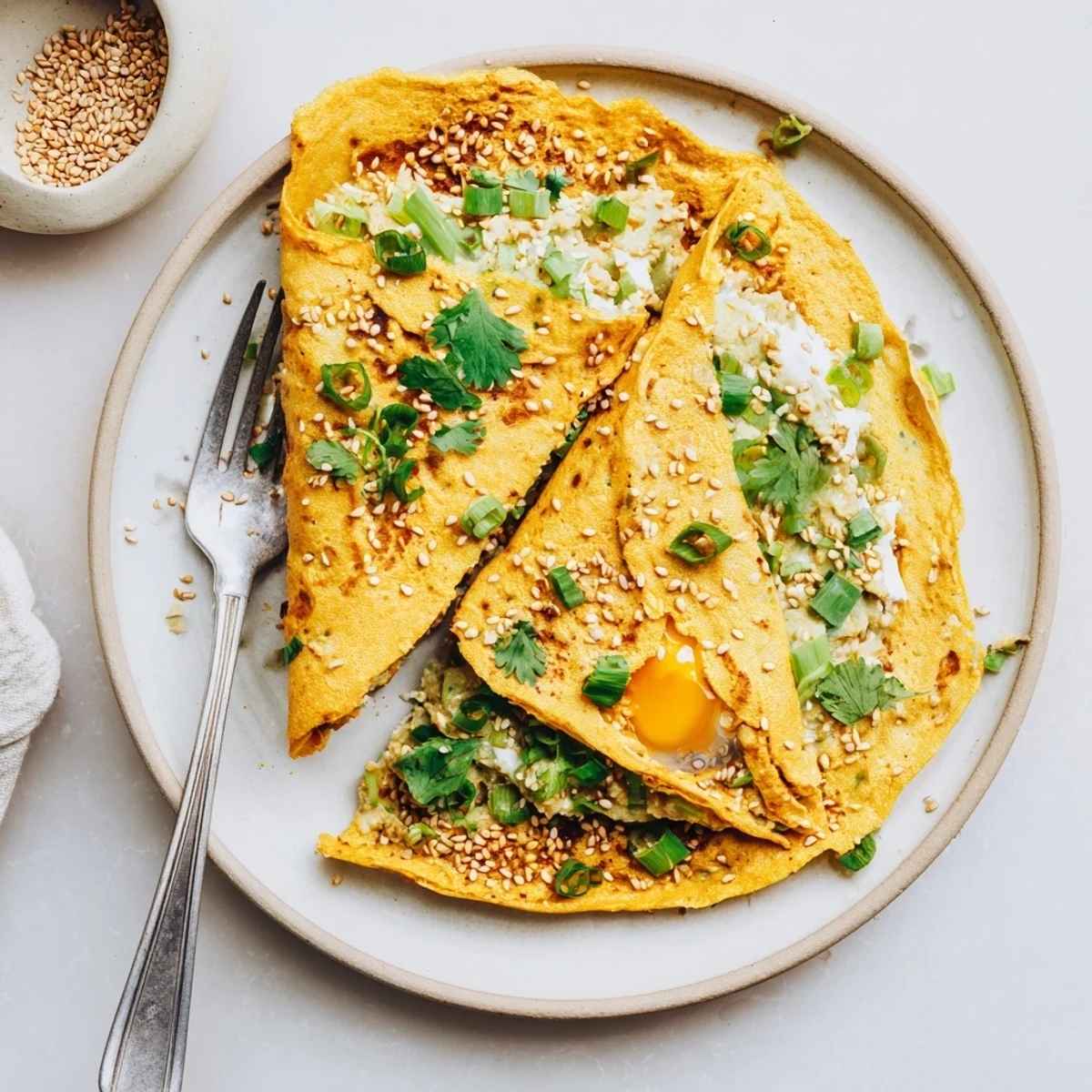 Vibrant Mont Lin Ma Yar served hot with cilantro and grated coconut garnish