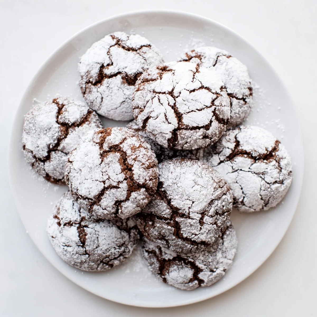 Festive spiced gingerbread crinkle cookies with crackled sugar coating ready for holiday baking