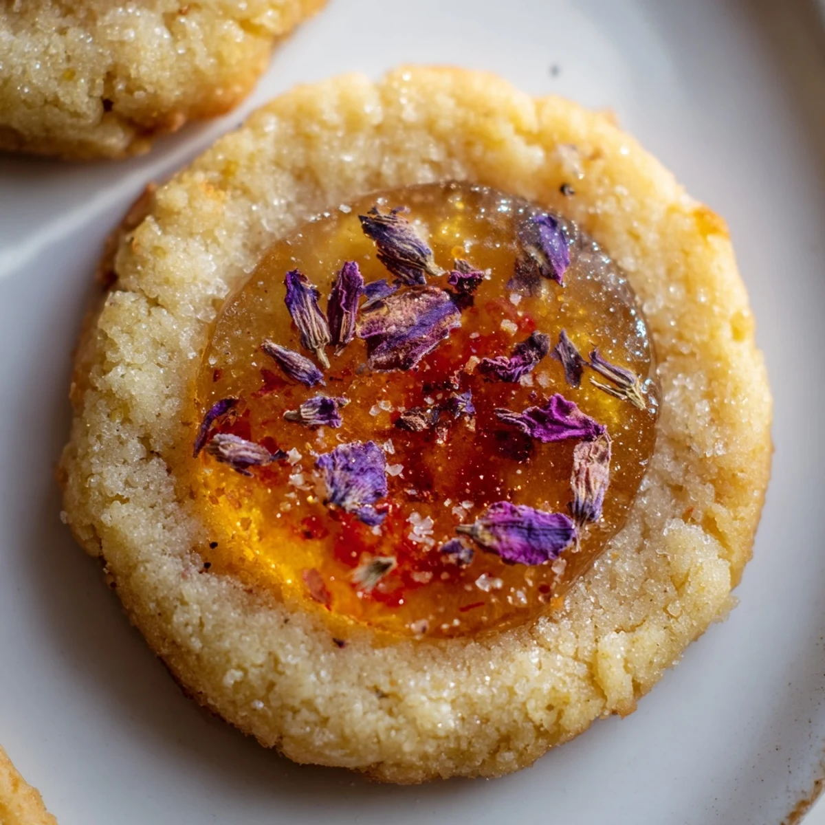 Delicate Earl Grey Stained Glass Floral Cookies with translucent candy centers and pressed edible flowers