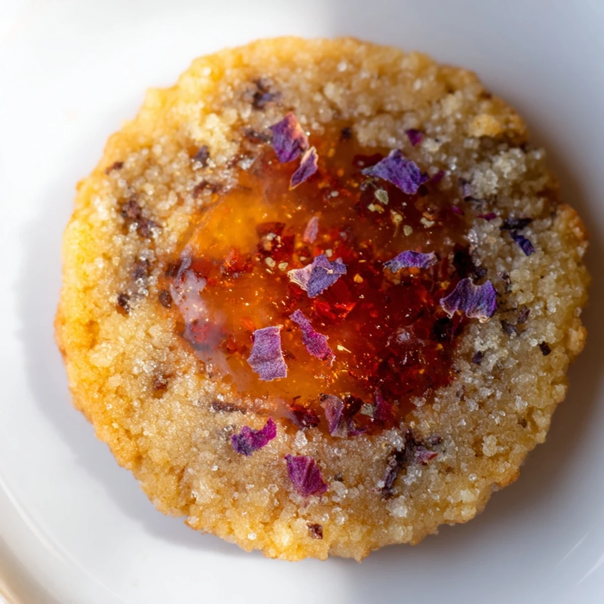 Vegan gluten free Earl Grey Stained Glass Floral Cookies arranged on a vintage porcelain tea plate
