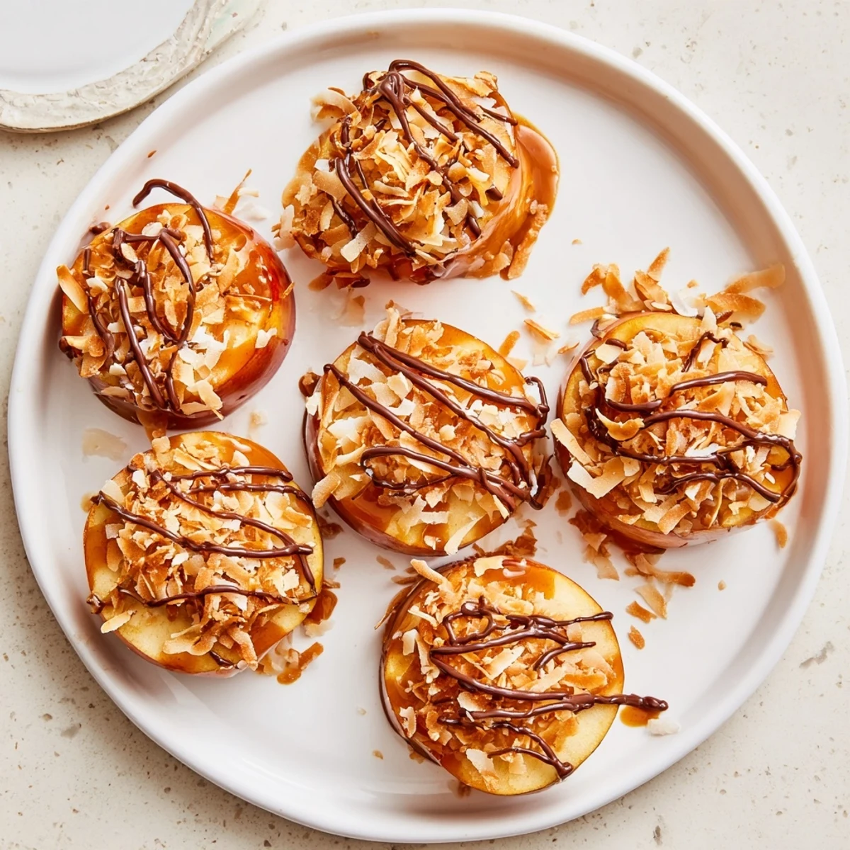 Crisp Samoa Apple Slices stacked on parchment, ready for party snacks
