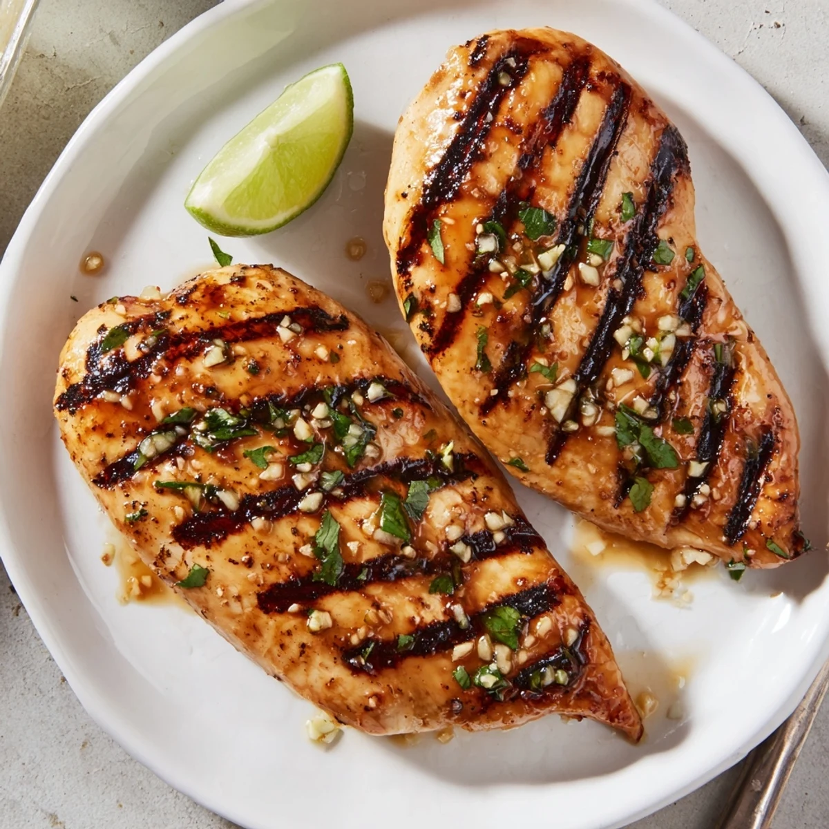 A juicy Key West Grilled Chicken breast glazed with honey and citrus marinade  