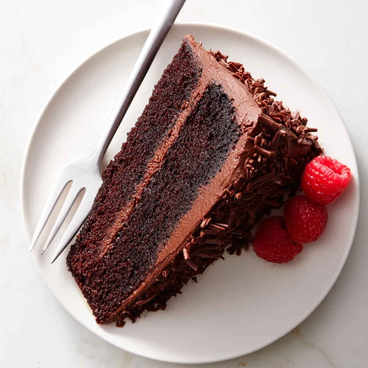 Homemade Chocolate Cake Recipe with rich cocoa aroma and berry garnish