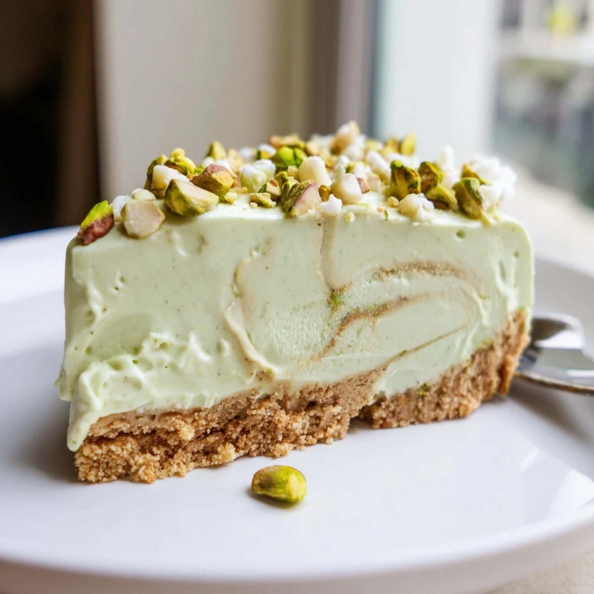 No Bake Pistachio Cheesecake