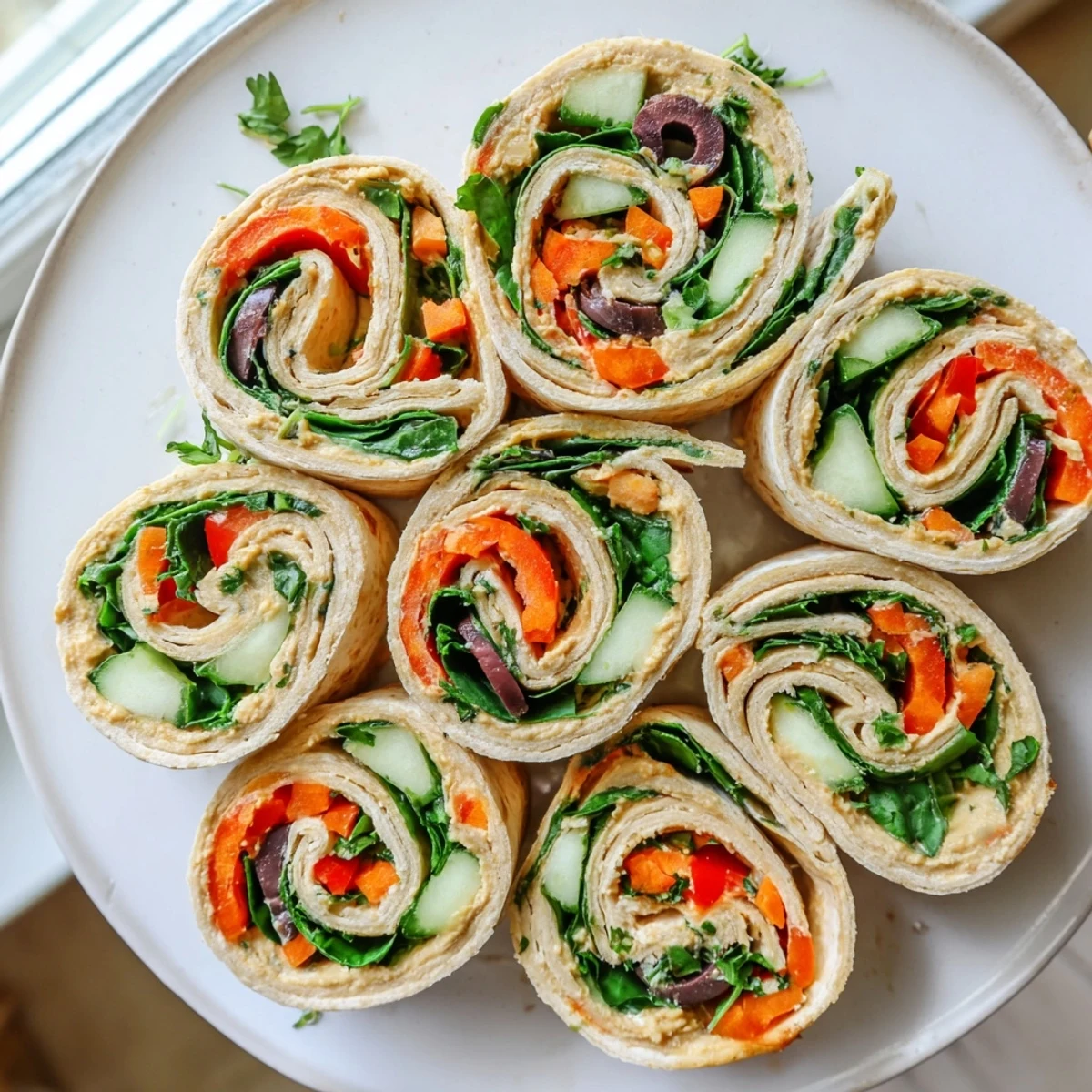 Vegan Hummus Veggie Pinwheels