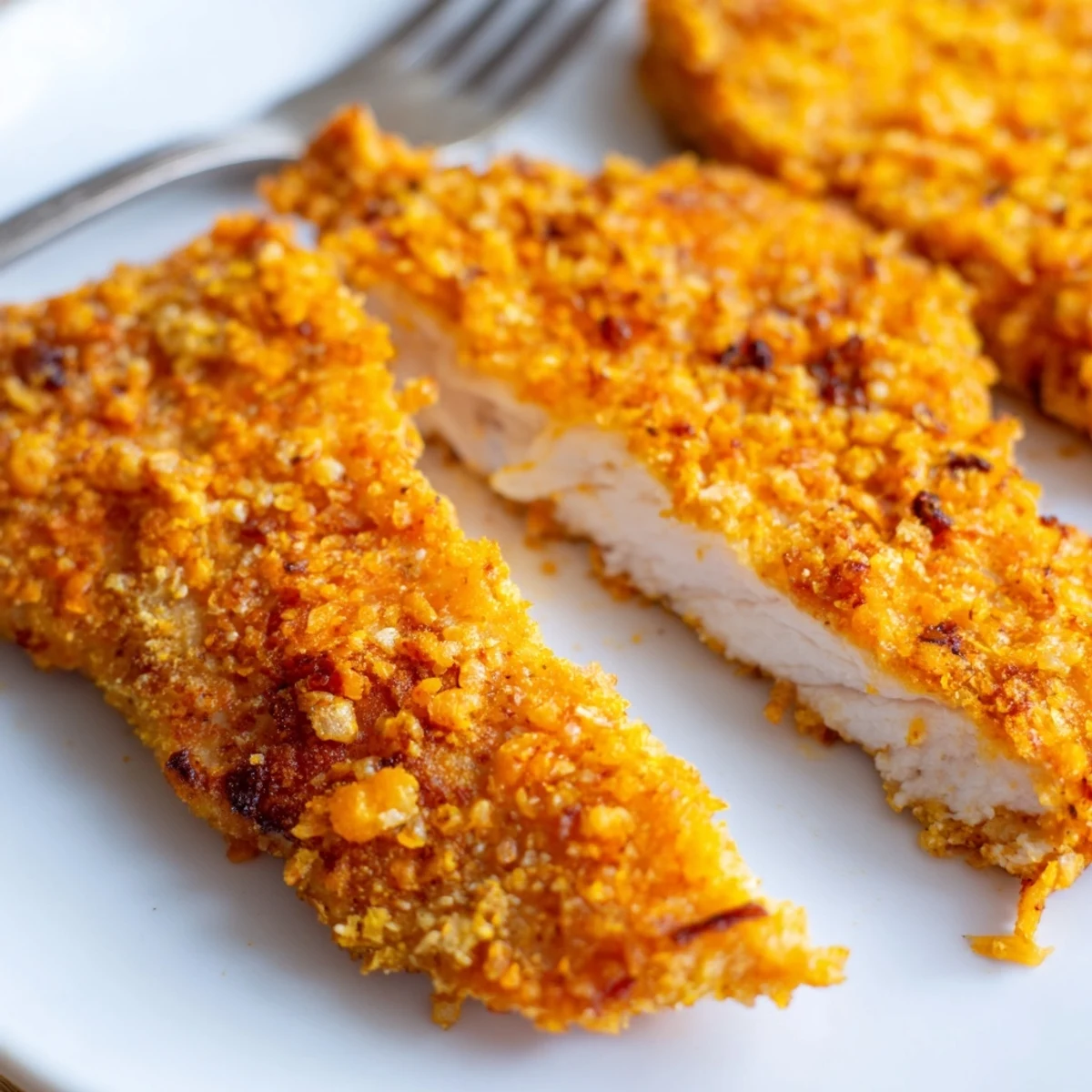 Golden crispy Paprika Parmesan Chicken baked on a sheet pan with herb-crusted edges