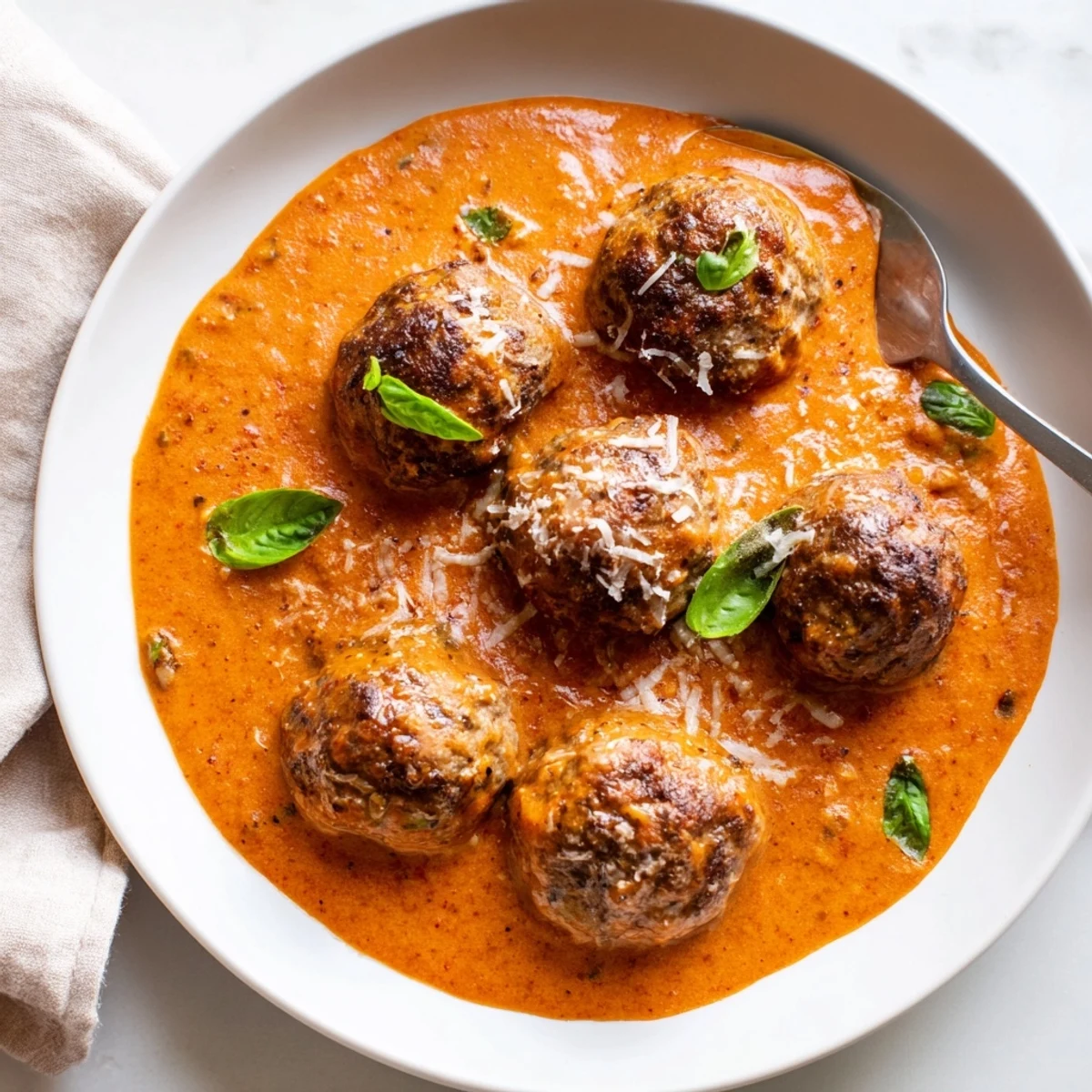 Creamy Tomato Basil Meatballs
