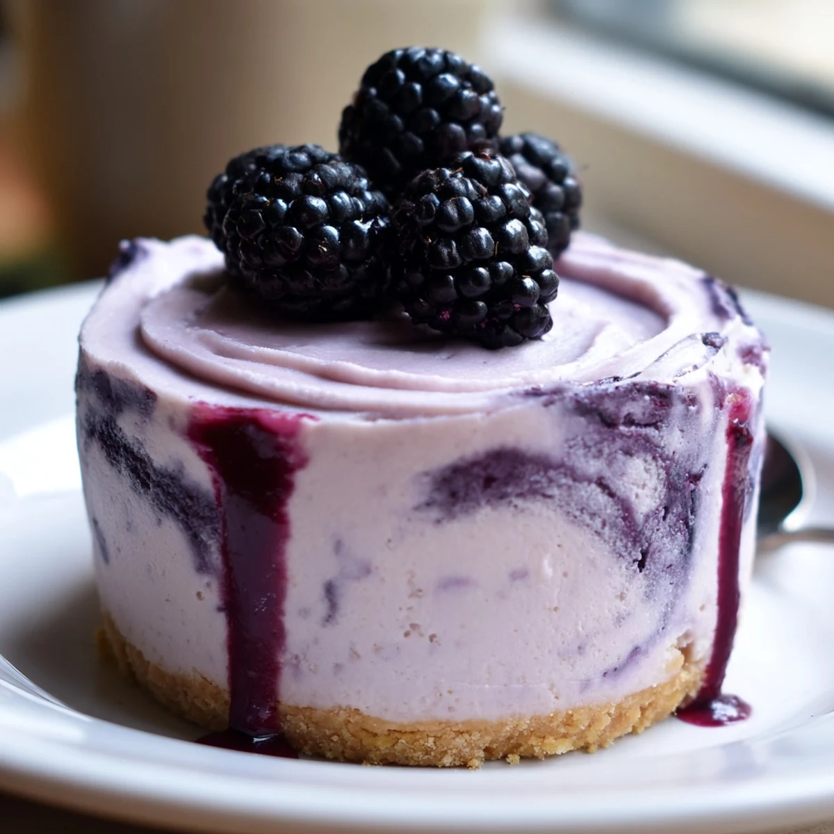 Blackberry Lavender Mini Cheesecakes