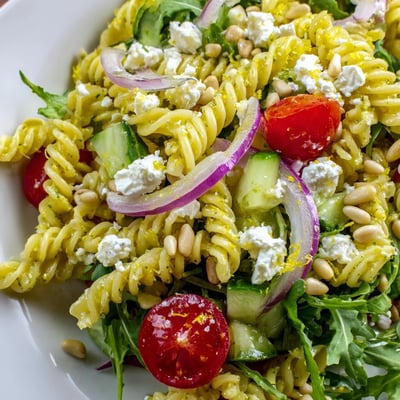 Quick Lemon Arugula Pasta Salad