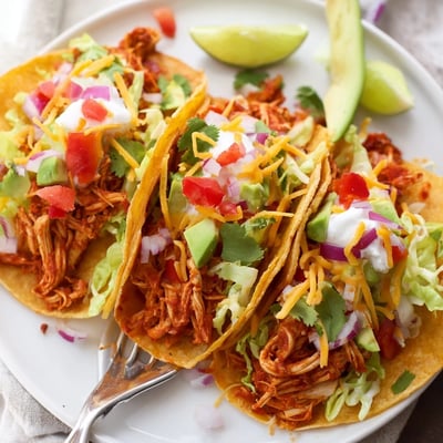 Slow Cooker Shredded Chicken Tacos