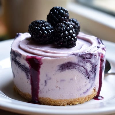 Blackberry Lavender Mini Cheesecakes